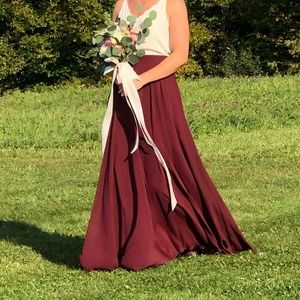 Revelry Lola Chiffon Skirt Merlot 8